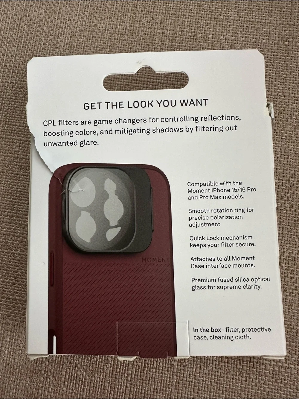 Moment CineClear UV QuickLock Filter for iPhone 15/16 Pro & Pro Max‎